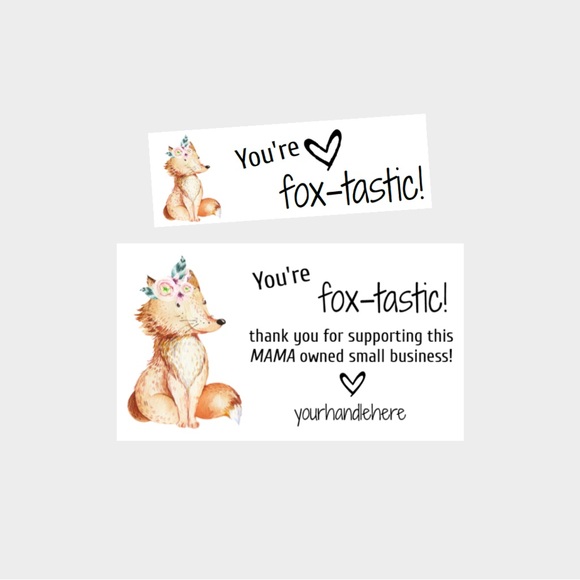 23. Boho Fox Peace Personalized Package Inserts | Stickers Combo - Picture 1 of 1